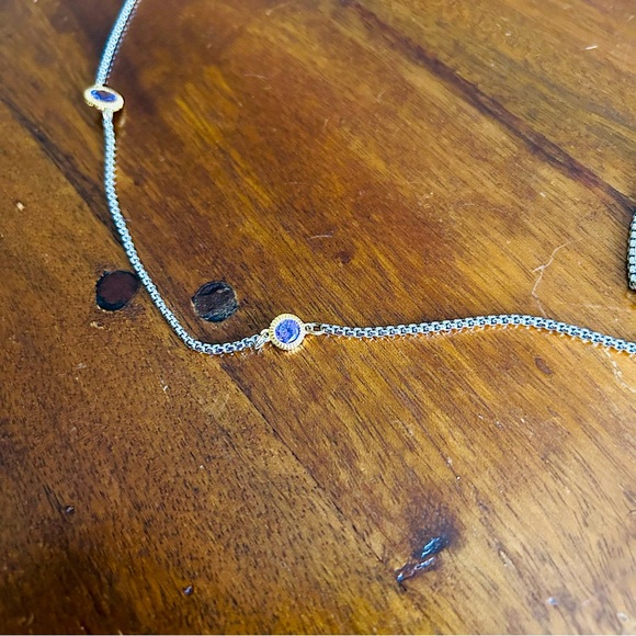 Vintage Bezel-Set Amethyst Crystal X-Long 55" Gold Plated & 926 Silver Necklace - Picture 13 of 14